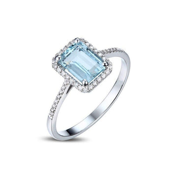 Charming Silver Sapphire AAA+ Zircon Diamonds Ring - The Jewellery Supermarket